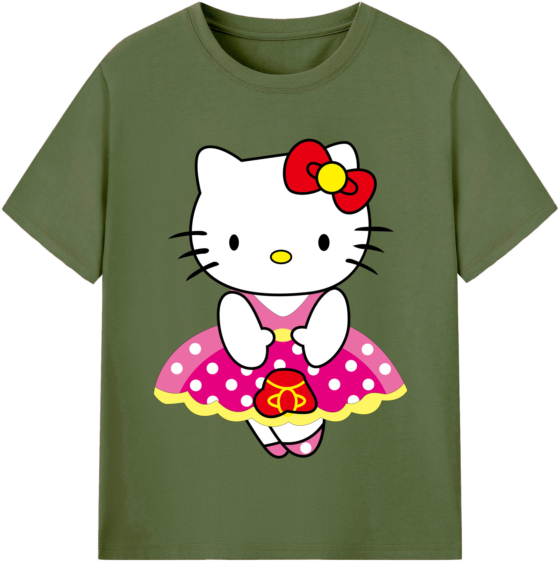 （画像用） Hello Kitty ハローキティ 綿100％半袖Tシャツ（フロントプリント）